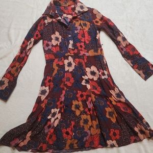 Elie Tahari Midi Brinx Multi color floral dress